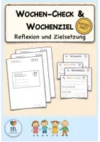 Vorschau - Arbeitsblätter - Wochen-Check & Wochenziel / Reflexion für die Grundschule - Deckblatt