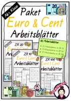 Vorschau - Arbeitsblätter - Materialpaket GELD: 82 Arbeitsblätter EURO & CENT - Deckblatt