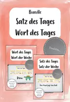 Vorschau - Präsentationen/Tafelbilder - Materialpaket Satz des Tages/der Woche & Wort des Tages/der Woche - Deckblatt