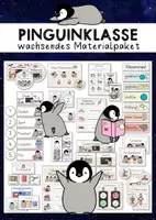 Vorschau - Stationenlernen - Materialpaket Pinguinklasse | Classroom Management für Klassentier Pinguin - Deckblatt