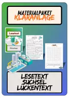 Vorschau - Arbeitsblätter - Materialpaket Kläranlage | Lesetext + Fragen - Suchsel - Lückentext - (inkl. Lösungen) - Deckblatt