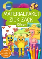 Vorschau - Stundenentwürfe - Materialpaket - Zick Zack Kunstprojekte – Fertige Kunststunde | Kunst basteln | kreative Kunstideen | Kunst Vertretung Grundschule | Malen & basteln | Zick Zack Bilder - Deckblatt