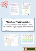 Vorschau - Mal- und Bastelvorlagen - Märchen Materialpaket - Deckblatt
