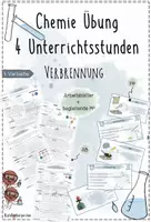 Vorschau - Stundenentwürfe - Verbrennung | Chemie Übung 8 | 4 fertige Unterrichtsstunden | sofort einsetzbares Materialpaket - Deckblatt