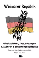 Vorschau - Arbeitsblätter - MATERIALPAKET "Weimarer Republik" -- Arbeitsblätter, Test und Klausuren-Sammlung mit Erwartungshorizonten -- Novemberrevolution, Versailler Vertrag, u.a. - Deckblatt