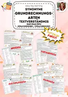 Vorschau - Arbeitsblätter - Materialpaket Synonyme Grundrechnungsarten Textverständnis - DAF DAZ DFU - Deckblatt