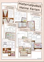 Vorschau - Mal- und Bastelvorlagen - Materialpaket - meine Ferien - Sommerferien Reflexionen zum Schulstart - Deckblatt