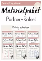 Vorschau - Stationenlernen - Materialpaket: Partner-Rätsel (Richtig schreiben) - Deckblatt