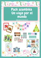Vista previa - Decoración del aula - Paquete de materiales Asamblea Un viaje por el mundo. - Portada