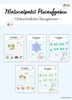 Vorschau - Spiele - Materialpaket - Plusaufgaben ZR 20 - verschiedene Übungsformen (Mathe Klasse 1) - Deckblatt
