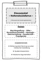 Vorschau - Arbeitsblätter - Klausurpaket: Nationalsozialismus (7er-Set) - Propaganda, Hitler, Machtergreifung & Gesellschaft - Deckblatt