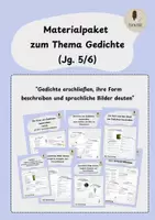 Vorschau - Arbeitsblätter - Materialpaket zum Thema Gedichte (Jg. 5/6) - Deckblatt