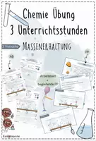Vorschau - Stundenentwürfe - Massenerhaltung | Chemie Übung 8 | 3 fertige Unterrichtsstunden | sofort einsetzbar | Materialpaket - Deckblatt