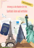 Vorschau - Stundenentwürfe - Materialpaket: Unterwegs zu den Wundern der Erde – Sachtexte lesen und verstehen + Rechtschreibexkurs (Deutsch, Klasse 6-8) - Deckblatt