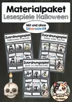 Vorschau - Spiele - Materialpaket Halloween Lesespiele #halloween - Deckblatt