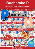 Vorschau - Unterrichtsreihen - Materialpaket - Buchstabe P XXL Paket Wortschatzpaket - DaZ/DaF, Deutsch, Sachunterricht (Grundschule) - Deckblatt