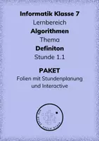 Vorschau - Stundenentwürfe - Informatik 8 - Algorithmen - Stunde 1.1 Definition - Deckblatt