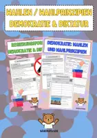 Vorschau - Arbeitsblätter - Wahlen/Wahlprinzipien & Regierungsformen (Demokratie/Diktatur) Arbeitsblätter - Deckblatt