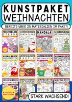 Vorschau - Arbeitsblätter - Wachsendes Materialpaket Weihnachten – Kunstunterricht & Klassenzimmerdekoration - Deckblatt