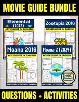 Vorschau - Spiele - Movie Guide BUNDLE: Moana (2016), Moana 2 (2024), Elemental (2023), and Zootopia (2016). - Deckblatt