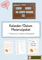 Vorschau - Arbeitsblätter - Kalender/ Datum Materialpaket - Deckblatt