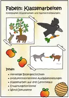 Vorschau - Fördermaterial/Inklusion - Fabeln Kombipaket. Klassenarbeit und Nachschreibearbeit. Eine Fabel nach Bildern verfassen - Deckblatt