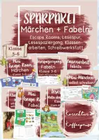Vorschau - Stundenentwürfe - SPARPAKET / Materialpaket "Märchen & Fabeln" - Klasse 5-6 - Escape Rooms, Lesespur, Lesespaziergang, Schreibwerkstatt, Klassenarbeiten - Deckblatt