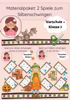 Vorschau - Bildkarten - Materialpaket: 2 Spiele zum Silbenschwingen, Vorschule & erste Klasse - Deckblatt