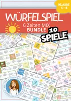 Vorschau - Spiele - Würfelspiel - Sommerferien | BUNDLE mit 10 Spielen | 6 ZEITEN MIX (Summer Time / Back to School) - Deckblatt