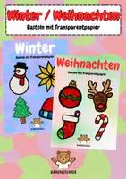 Vorschau - Mal- und Bastelvorlagen - Weihnachten / Winter Fensterbilder: Basteln mit Transparentpapier (Ab Klasse 1) - Deckblatt