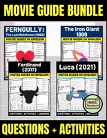 Vorschau - Arbeitsblätter - Movie Guide BUNDLE: Ferdinand (2017), Luca (2021), FernGully: The Last Rainforest (1992), and The Iron Giant (1999) - Deckblatt