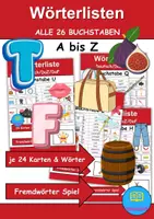 Vorschau - Arbeitsblätter - XXL Paket - Wörterlisten - Buchstaben A bis Z (Vokabeln) - Deckblatt
