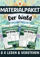 Vorschau - Arbeitsblätter - Materialpaket: Lesen & Verstehen - Der Wald (Klasse 1-2) und Leseförderung - Deckblatt
