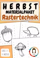 Vorschau - Arbeitsblätter - Materialpaket Rastertechnik Herbst Level 1-3 - Deckblatt