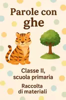 anteprima - Esercizi - Raccolta di materiali di italiano: Parole con ghe - Pagina di copertina
