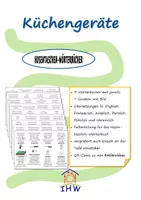 Vorschau - Präsentationen/Tafelbilder - Materialpaket Wörterbücher "Küchengeräte" mit Erklärvideos - Deckblatt