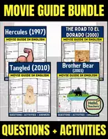 Vorschau - Arbeitsblätter - Movie Guide BUNDLE: The Road To El Dorado (2000), Tangled (2010), Hercules (1997), Brother Bear (2003) - Deckblatt
