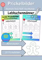 Vorschau - Mal- und Bastelvorlagen - Prickelbilder / Fensterbilder PAKET Thema Lebkuchenmänner - Grundschule - Bastelvorlagen - Deckblatt