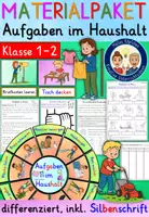 Vorschau - Stundenentwürfe - Aufgaben zu Hause Klasse 1 und 2 MATERIALPAKET Grundschule - Deckblatt