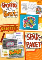 Vorschau - Stundenentwürfe - Graffiti & Doodle Kunst Sparpaket, Kunstunterricht, fertige Kunststunden - Deckblatt