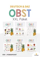 Vorschau - Arbeitsblätter - Obst: XXL Materialpaket für DAZ / DAF / Deutsch - Deckblatt