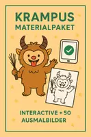 Vorschau - Mal- und Bastelvorlagen - Materialpaket Krampus – Interactive + 50 Ausmalbilder - Deckblatt