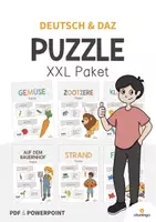 Vorschau - Stationenlernen - Puzzle: XXL Materialpaket für den DaZ- / DaF- bzw. Deutschunterricht - Deckblatt