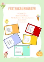 Vorschau - Arbeitsblätter - Feriengrußkarten - Materialpaket - Deckblatt