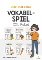 Vorschau - Stationenlernen - Vokabel-Spiel: XXL Materialpaket für den DaZ- / DaF- bzw. Deutschunterricht - Deckblatt