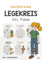 Vorschau - Stationenlernen - Legekreis: XXL Materialpaket für den DaZ- / DaF- bzw. Deutschunterricht - Deckblatt