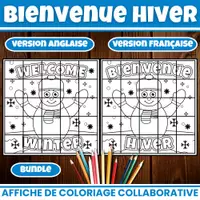 Aperçu - Matériel pour travaux manuels / dessin - Ensemble d’Affiches Collaboratives Hiver Fr et Eng - Page de couverture