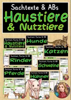 Vorschau - Arbeitsblätter - Haustiere und Nutztiere Klasse 4 Arbeitsblätter & Sachtexte Biologie / Sachunterricht - Deckblatt