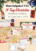 Vorschau - Unterrichtsreihen - Materialpaket 3 Jahre: 3 x 24 Tage Wichteltür/ Wichtelbriefe - Deckblatt
