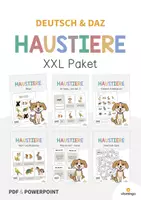 Vorschau - Arbeitsblätter - Haustiere: XXL Materialpaket für DAZ / DAF / Deutsch - Deckblatt